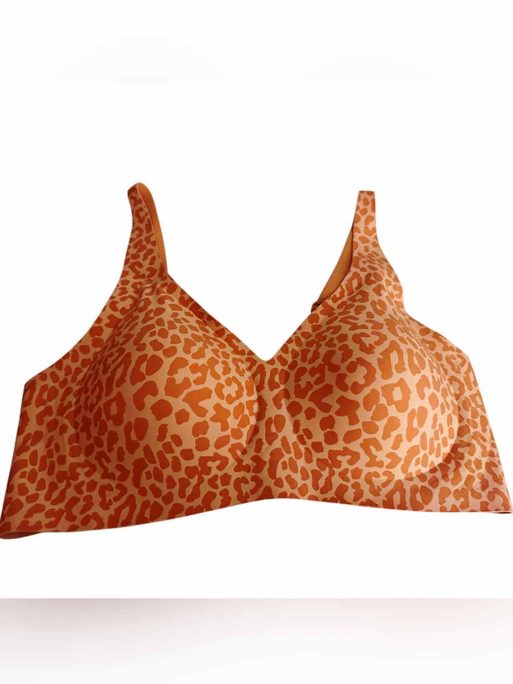 Orange Leopard Print Jelly Bra Size XL BNWOT
